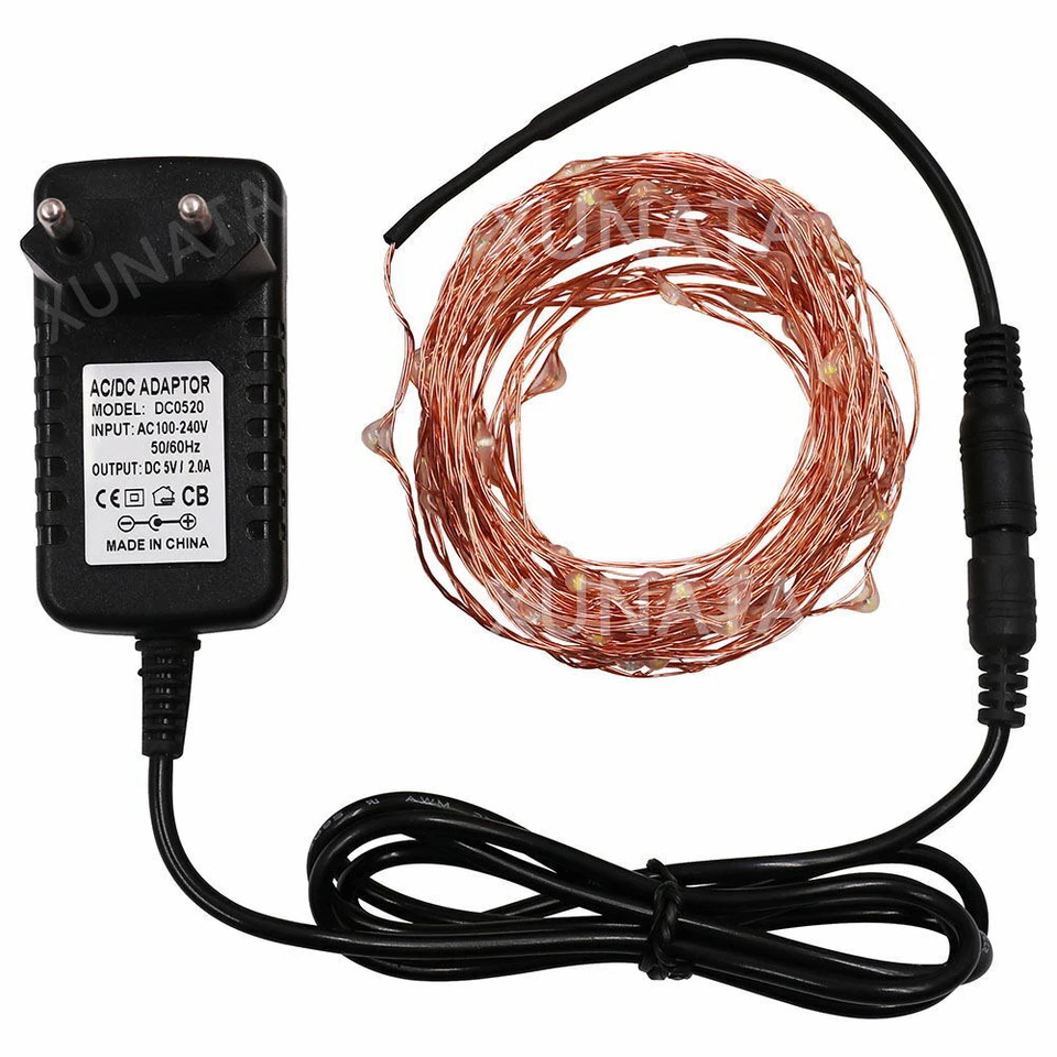 12V LED Lichterkette Kupferdraht Außenbeleuchtung Weihnachten Garten Fee Dekor - Bild 4 von 4