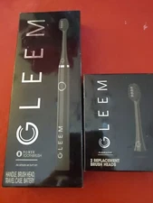 Gleem Power Toothbrush Handle Brush Head Travel Case & Battery +2 Heads BONUS