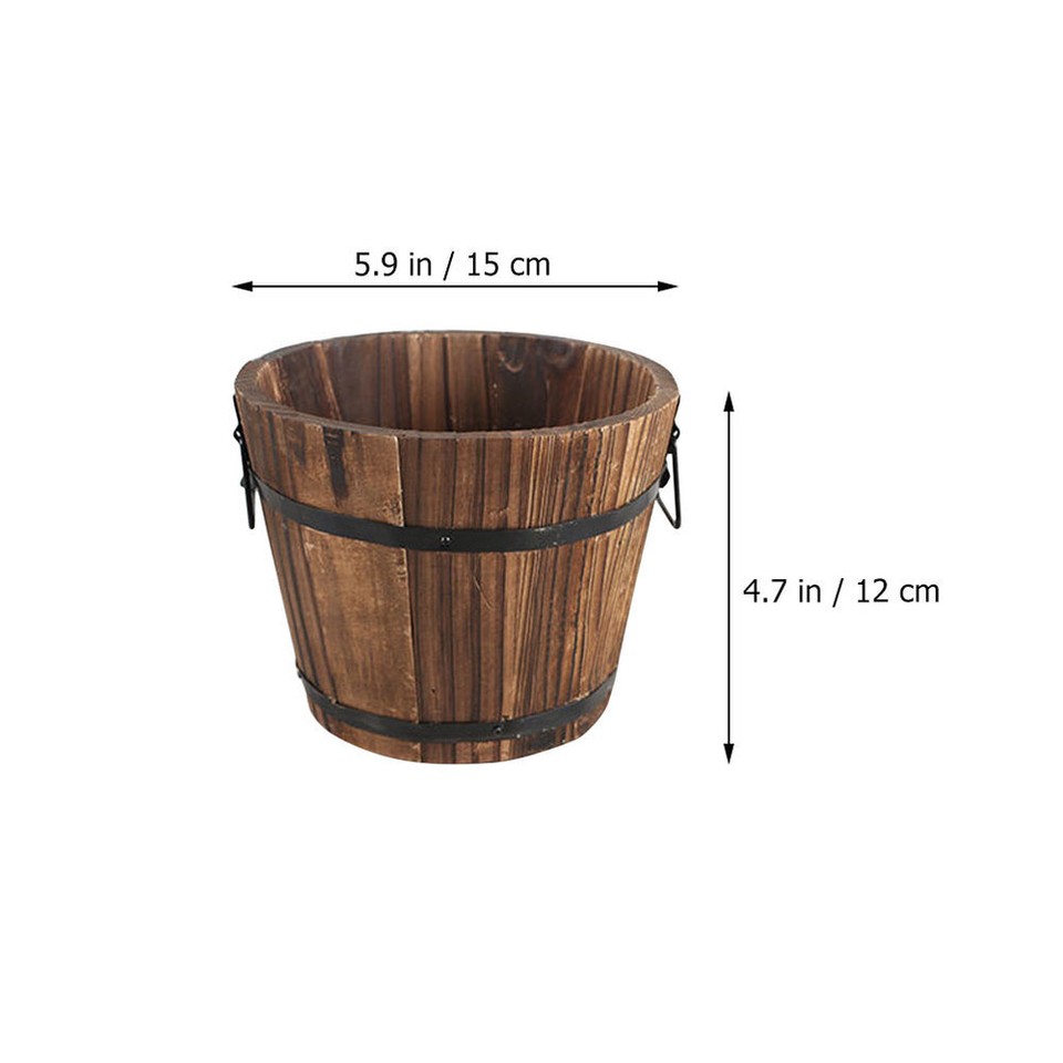 wishing well pail Planter Wooden Flower Pot Wood Flower Bucket Wooden