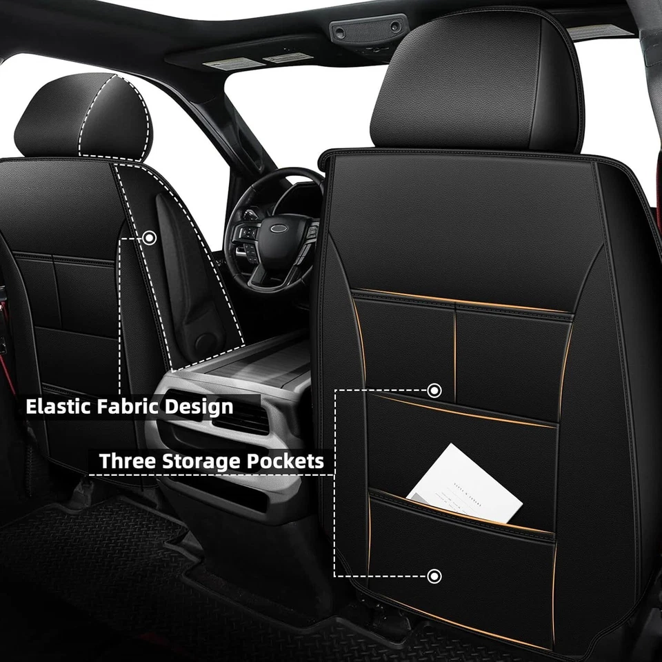 2PCS Front Car Seat Covers Front Seat For Fit for 2011-2025 Honda Odyssey Black - Image 2 of 4