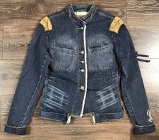 Marithé Francois Girbaud Jeans Women’s Button Down Denim Pacifist Jacket Size Xl