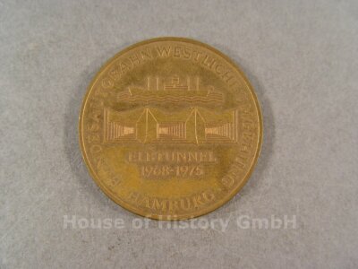 121407, Münze Medaille: Eröffnung Elbtunnel 1968 1975, Baubehörde Hamburg