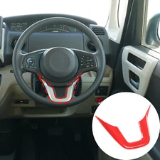 ABS Red Steering Wheel U Shape Cover Frame For Honda N-BOX 2017-2021