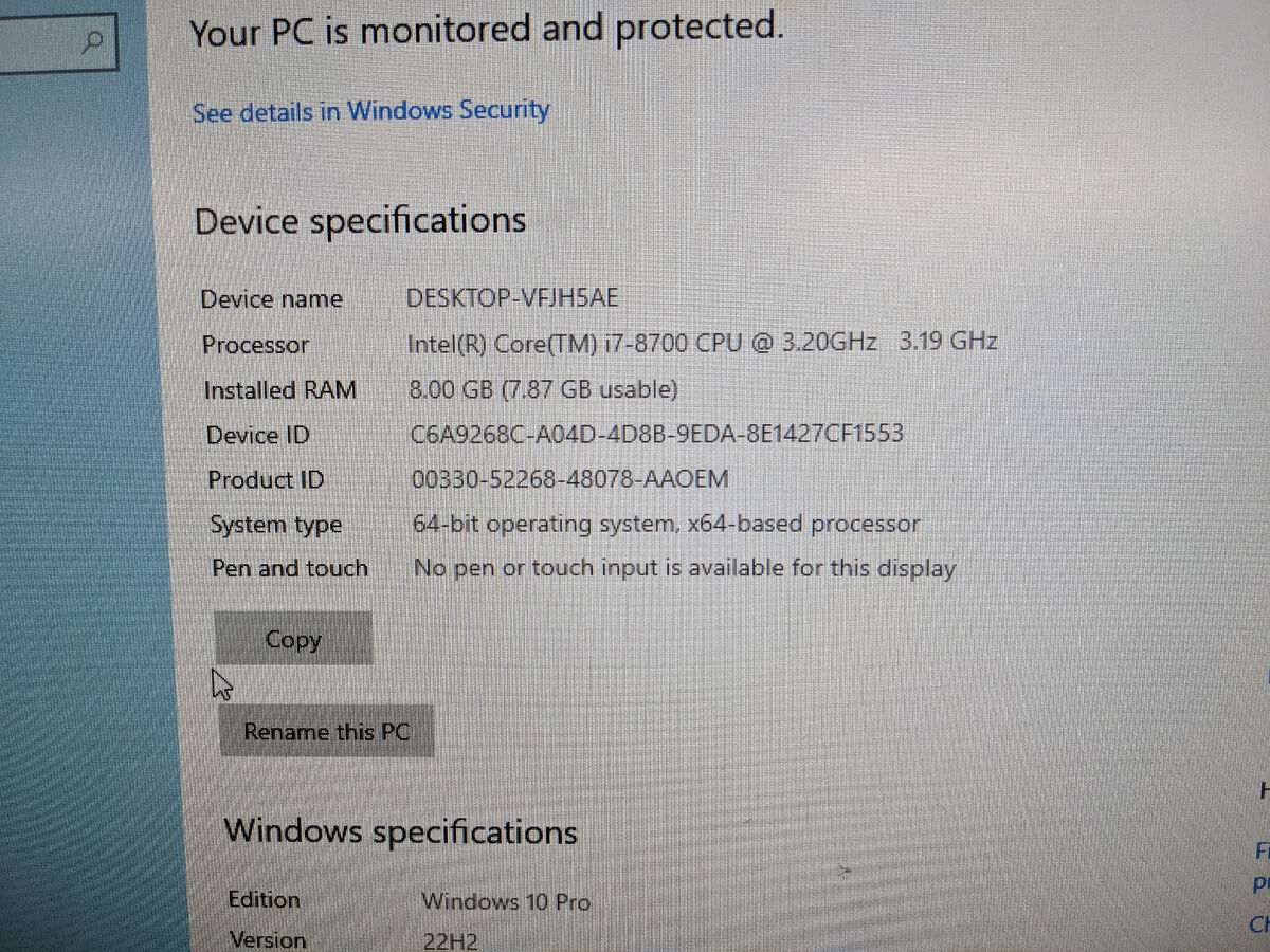 Lenovo ThinkCentre M720s 3.20GHz i7-8700 6-Core 8GB DDR4 Lenovo ThinkCentre M720s 3.20GHz i7-8700 6-Core 8GB DDR4