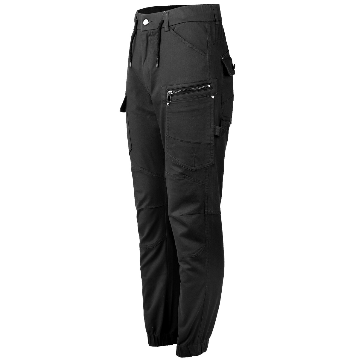 Work Cargo Pants Tapered Cuff Stretch Cotton Elastic Waist Tactical Men