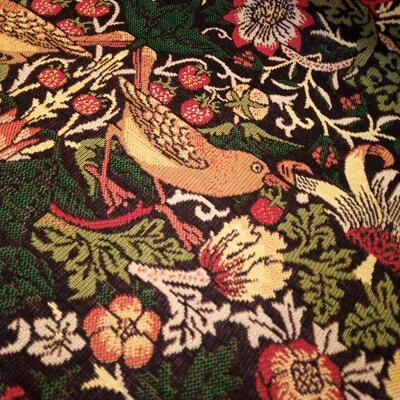 Marrón Fresa Ladrón William Morris Tapicería Tela Por 50cm - Imagen 1 de 4