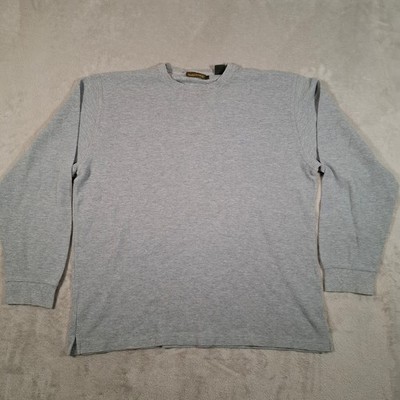 Timberland Waffle Top Mens Large Grey Long Sleeve Crew Neck Cotton Casual