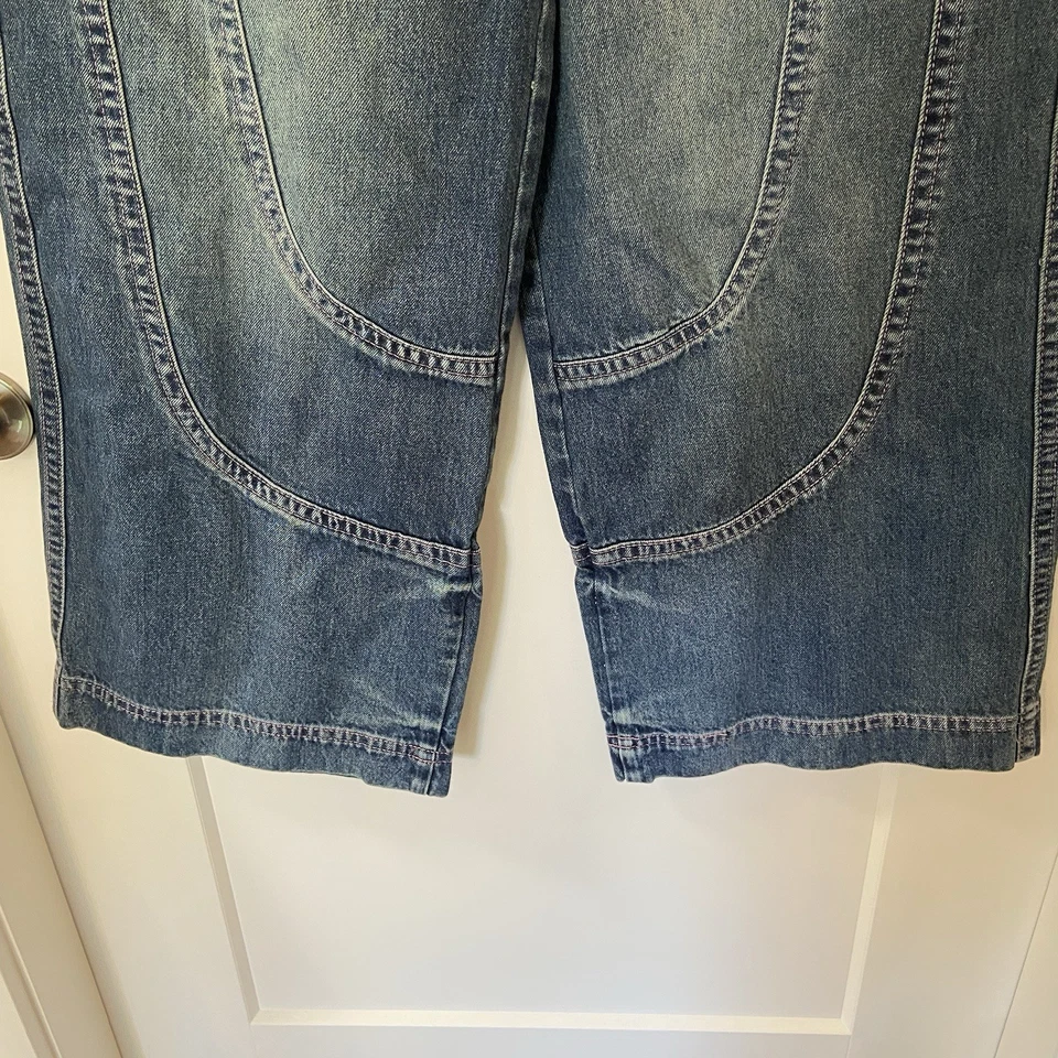 Vintage Y2K Analog Wide Leg Jeans Baggy Denim Star Logo 2000s Size 8 (30X32) - Image 3 of 4