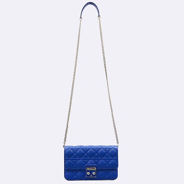 Dior Canage Miss Dior Chain Crossbody Bag Blue Leather