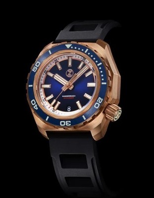 NEW STORE DISPLAY Zelos BRONZE HAMMERHEAD 2 1000M NH35 Midnight Blue 44mm Watch