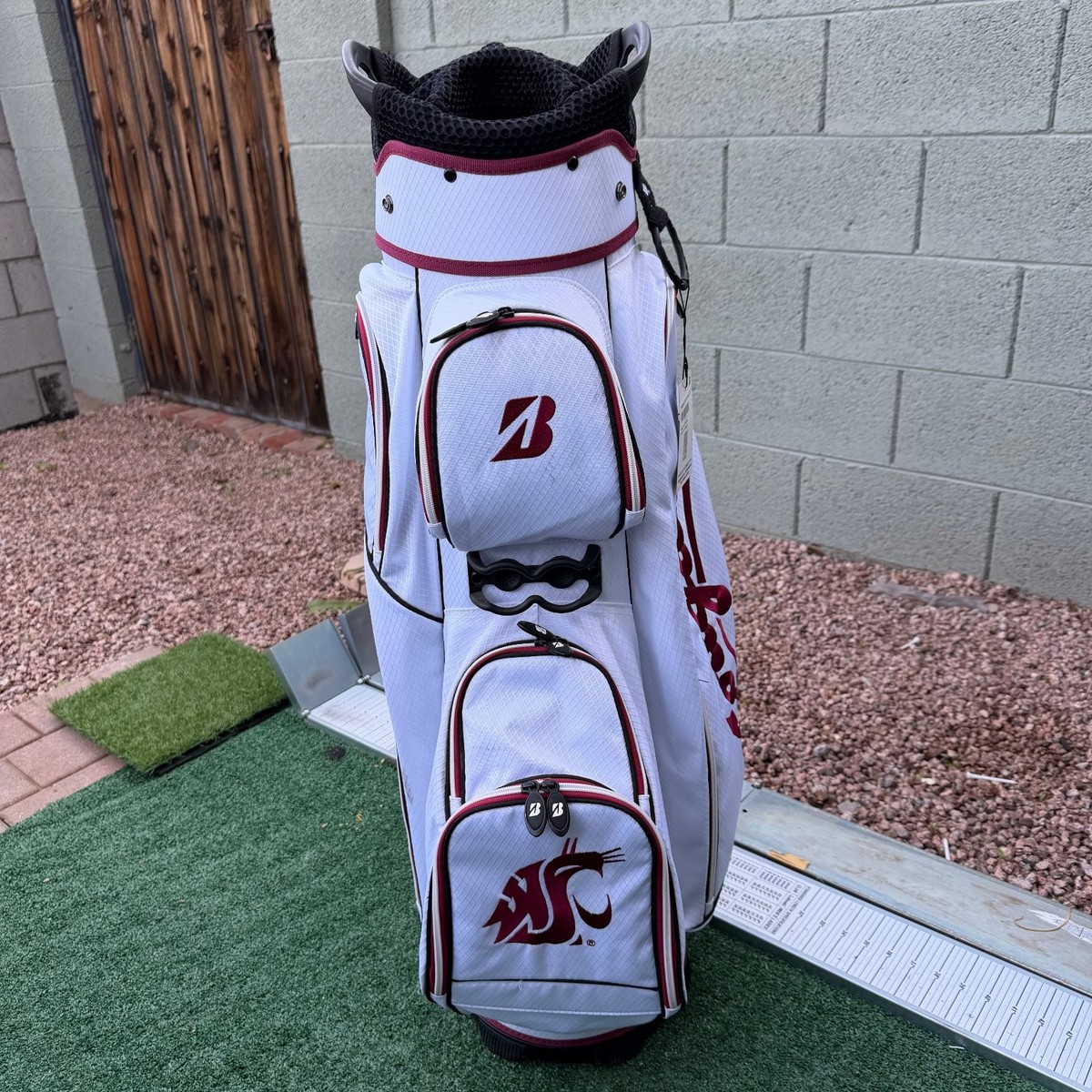 Bridgestone Golf WSU Cougars Cart Bag White Maroon 7-Way