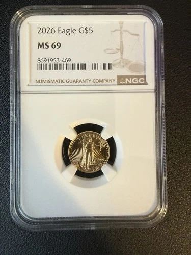 2026 Gold Eagle $5 NGC MS 69 Gold Coin 1/10 Oz
