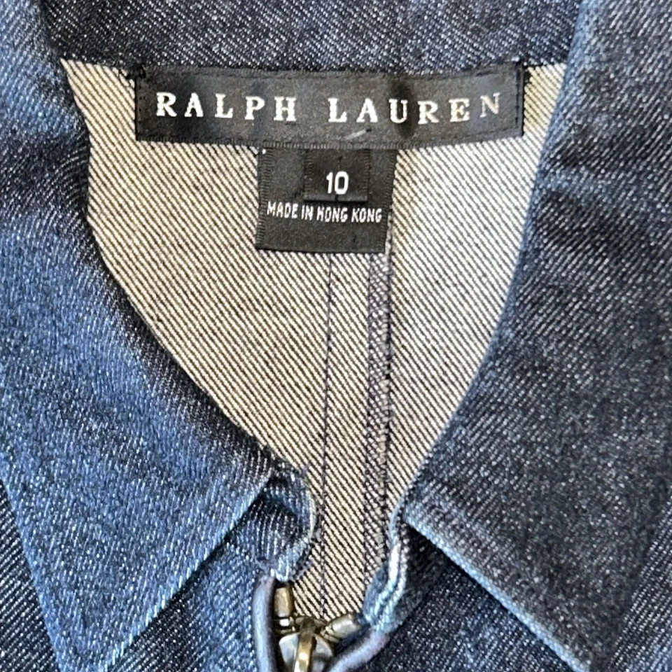 RALPH LAUREN Black Label Denim Sheath Dress Sleeveless Women’s 10 - Image 2 of 4