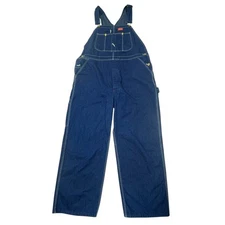 Dickies Denim Overalls Mens 40 Blue Carpenter Workwear Utility Bib Pants Durable
