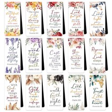 Bible Verse Floral Magnetic Bookmarks: 30 Pcs Inspirational Colorful