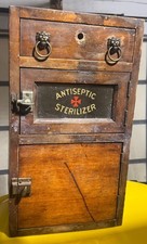 Antique Antiseptic Sterilizer Sanitary Wood Cabinet Doctor/Barber/Apothecary