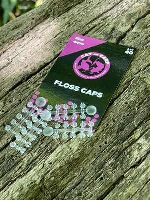 CAT & CARP 40 x Clear Bait Floss Caps. Bait Stop Beads. Karpfenangeln Boilie Caps