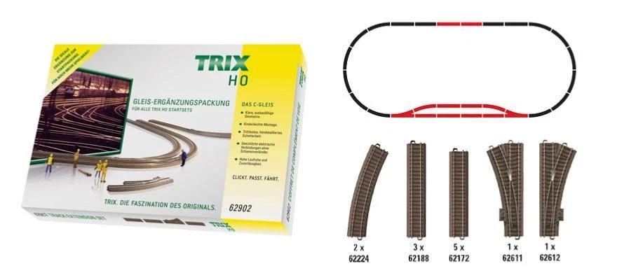 Trix 62902 Coffret de voies complémentaire C2 pour voie C - Photo 1/1