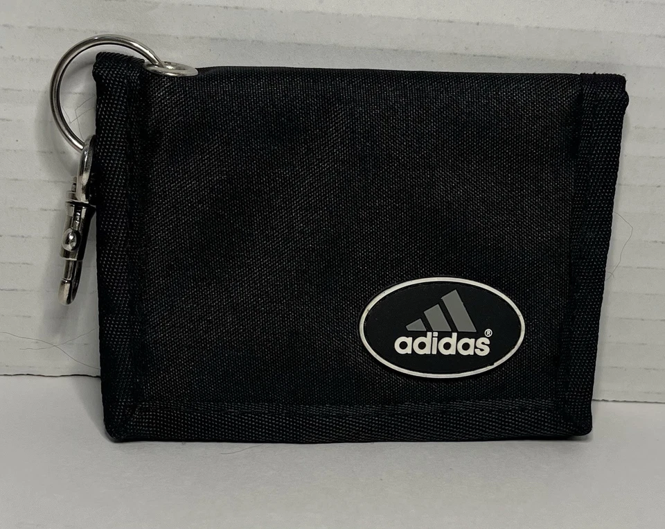 Llavero billetera plegable negro Adidas 80 vintage Foto 3 de 4