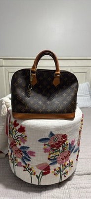 Louis Vuitton Alma Monogram Brown Medium Satchel Top Handle Zip w/ Key