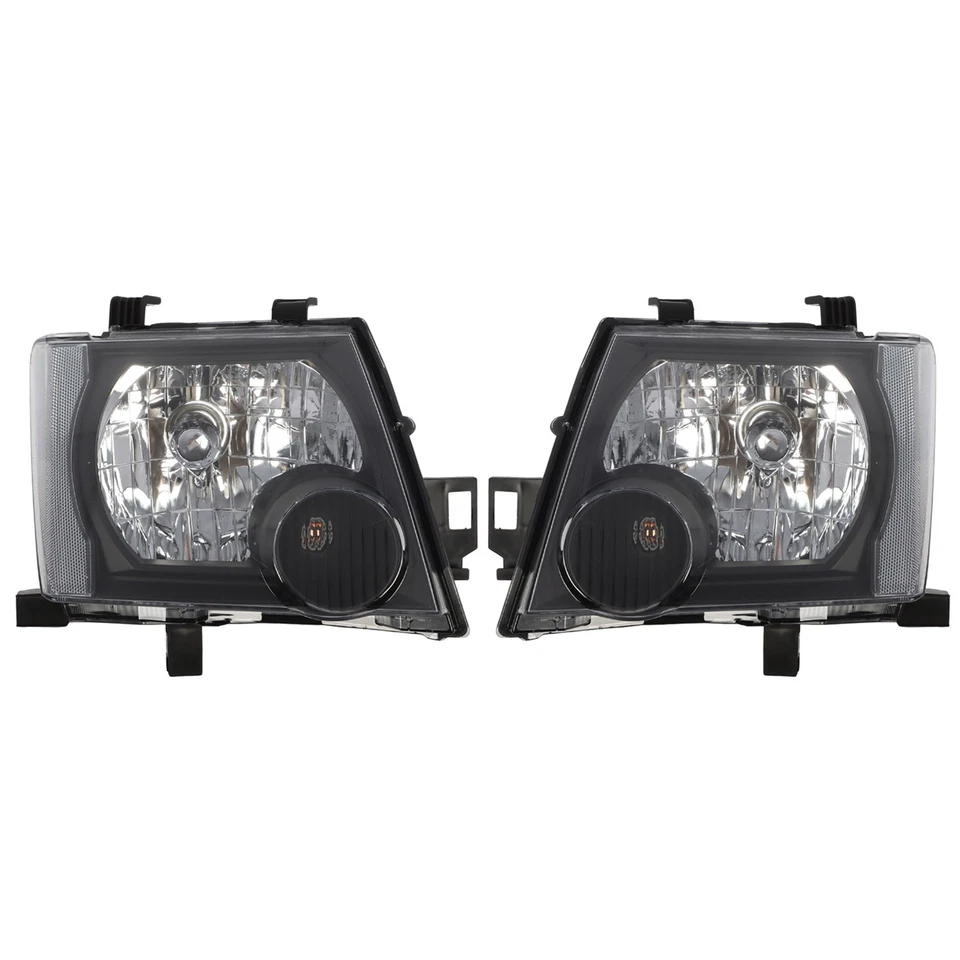 Faros de repuesto para Nissan Xterra 2005-2015 negros faros izquierda+derecha Foto 2 de 4