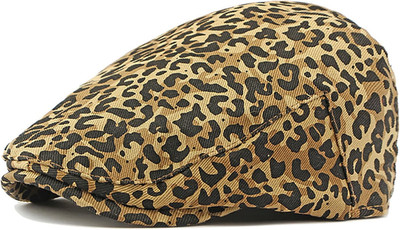 Womens Leopard Print Beret Hat Retro Newsboy Ivy Cap Cabbie  display picture 2