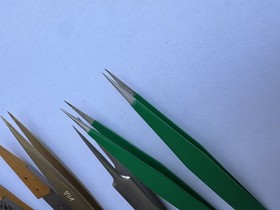 Dumont, Bergeon tweezers 10pce brass, steel, Titan,4,1,7S,WA15H, Ti,