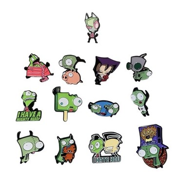 Set of 13 Invader Zim Enamel Pins Gir Dib Cartoon Nickelodeon Lot