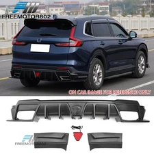 Fits 23-26 Honda CR-V IKON Style Matte Black Rear Bumper Diffuser W/ LED PP 3PCS