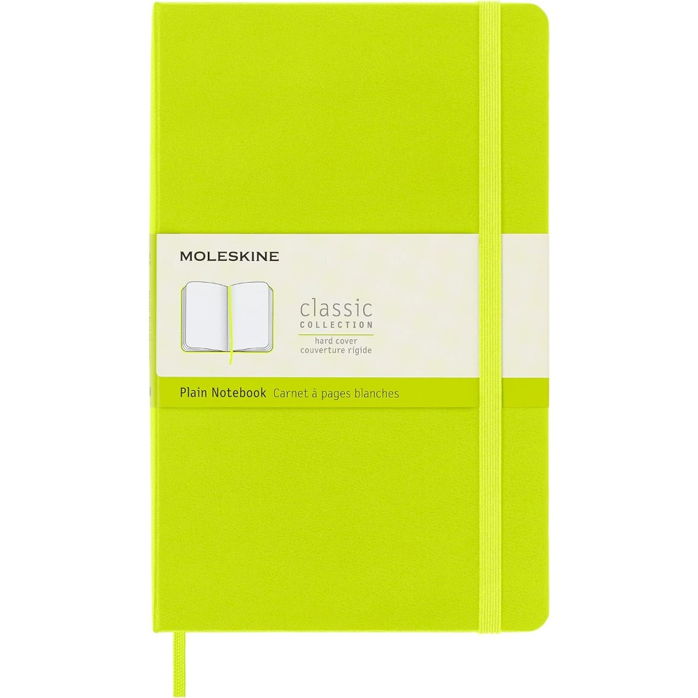 Moleskine Classic Notebook Lemon Green Large Hardcover Plain Elastic Closure