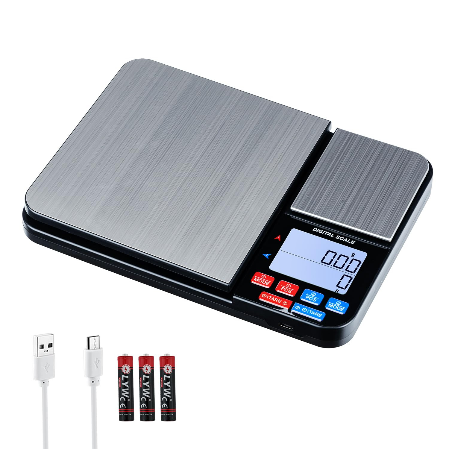 Bilancia Da Cucina Digitale a Doppia Piattaforma 10Kg/1G E 500G/0.01G, Bilancia 