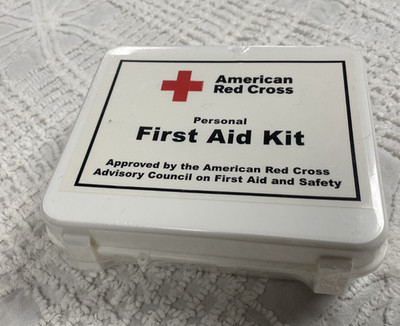 American Red Cross Personal First Aid Kit - 6  White Plastic Case - NEW
