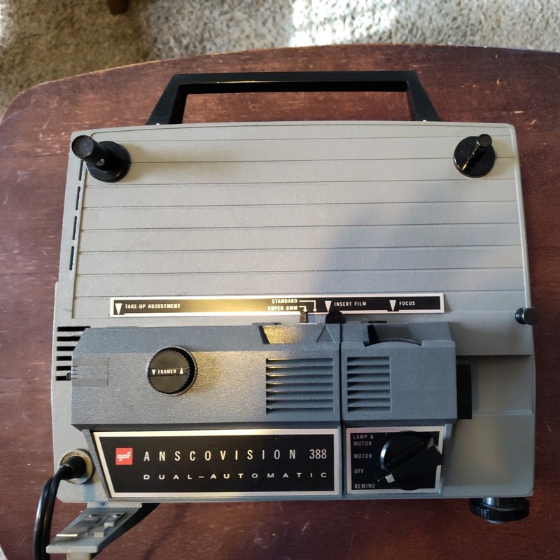 Vintage GAF ANSCOVISION 388 DUAL Automatic Projector 8mm needs bulb 