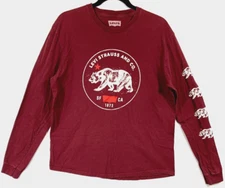Levi Strauss and Co. Long Sleeve Shirt Men's Size XL Red California Graphic