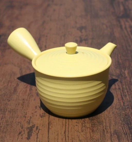 Tokoname Japanese Teapot Yellow clay Flared shape Kyusu 240ml by Morimasa kiln