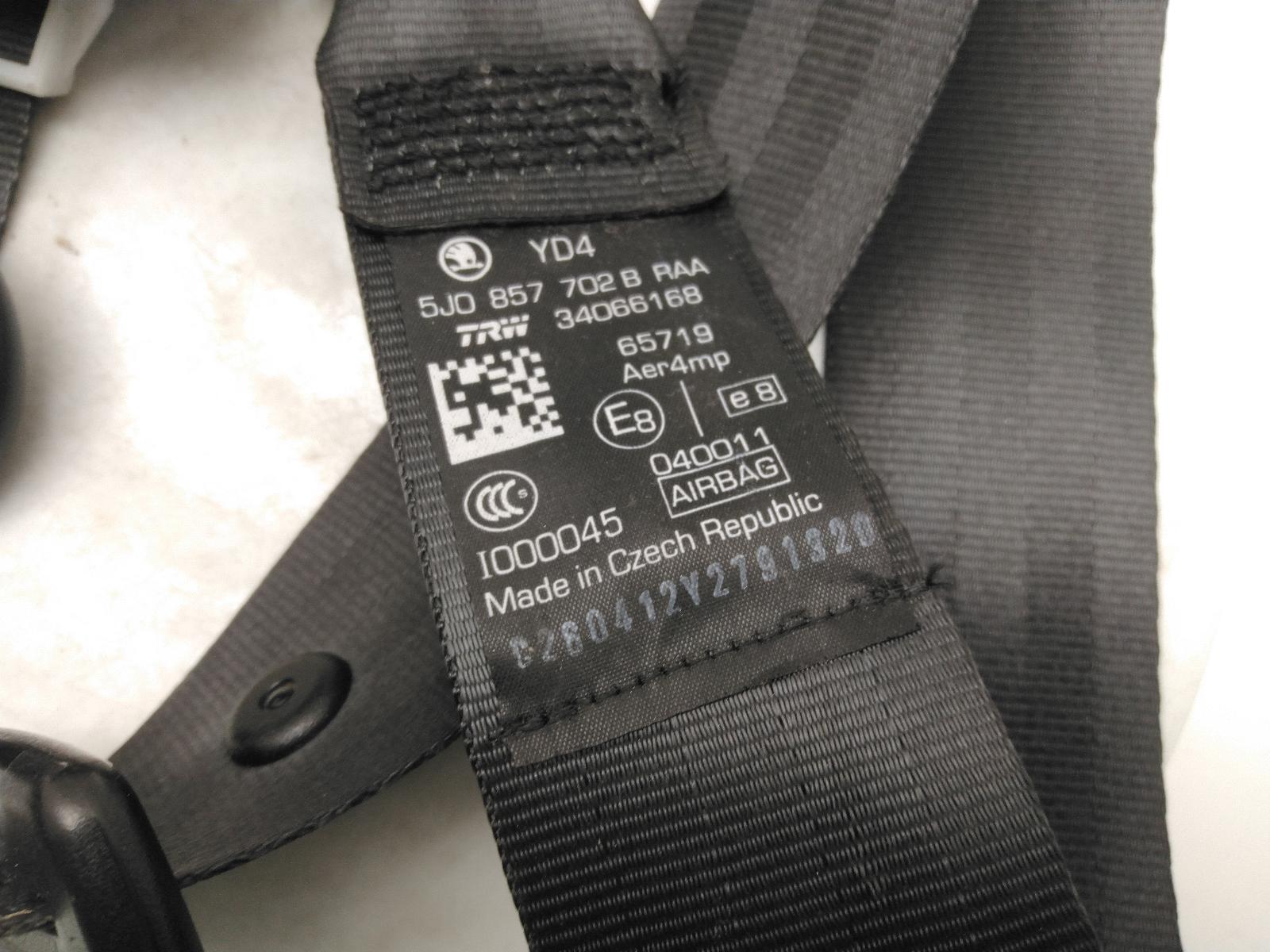 SKODA FABIA Seat Belt (5J) Front Right 20072015 eBay