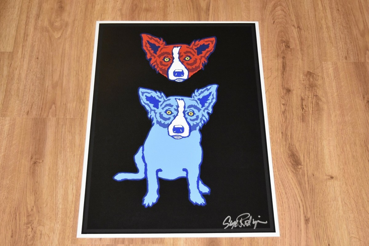 George Rodrigue Blue Dog Mischief On My Mind Silkscreen Print