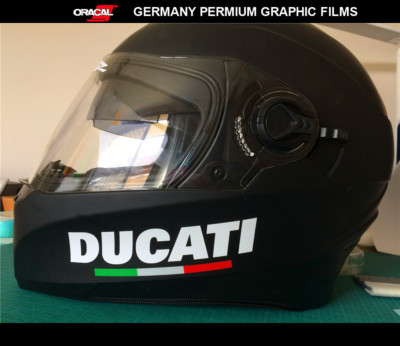 2 Pics DUCATI Helmet Racing Decal Sticker_140 mm X 35 mm  each