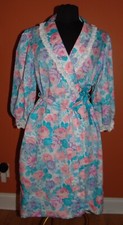 Apostrophe Sears Vtg Housecoat Bathrobe M 12 14 Womens Floral Robe Vtg Vintage