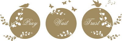 Pray Wait Trust Zitat, Wandkunst Aufkleber Wandbilder. Zuhause, Wanddekoration