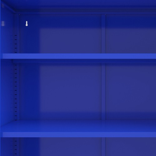 Metal Storage Cabinet Sideboard with 2 Circle Mesh Doors for Dining Room Blue 6R - Picture 7 of 11