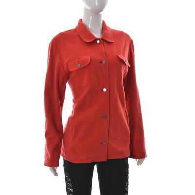 Luhta Studio Womens Wool Blend Pocket Coat Button Down Shirt Jacket 40 GB-14 Red