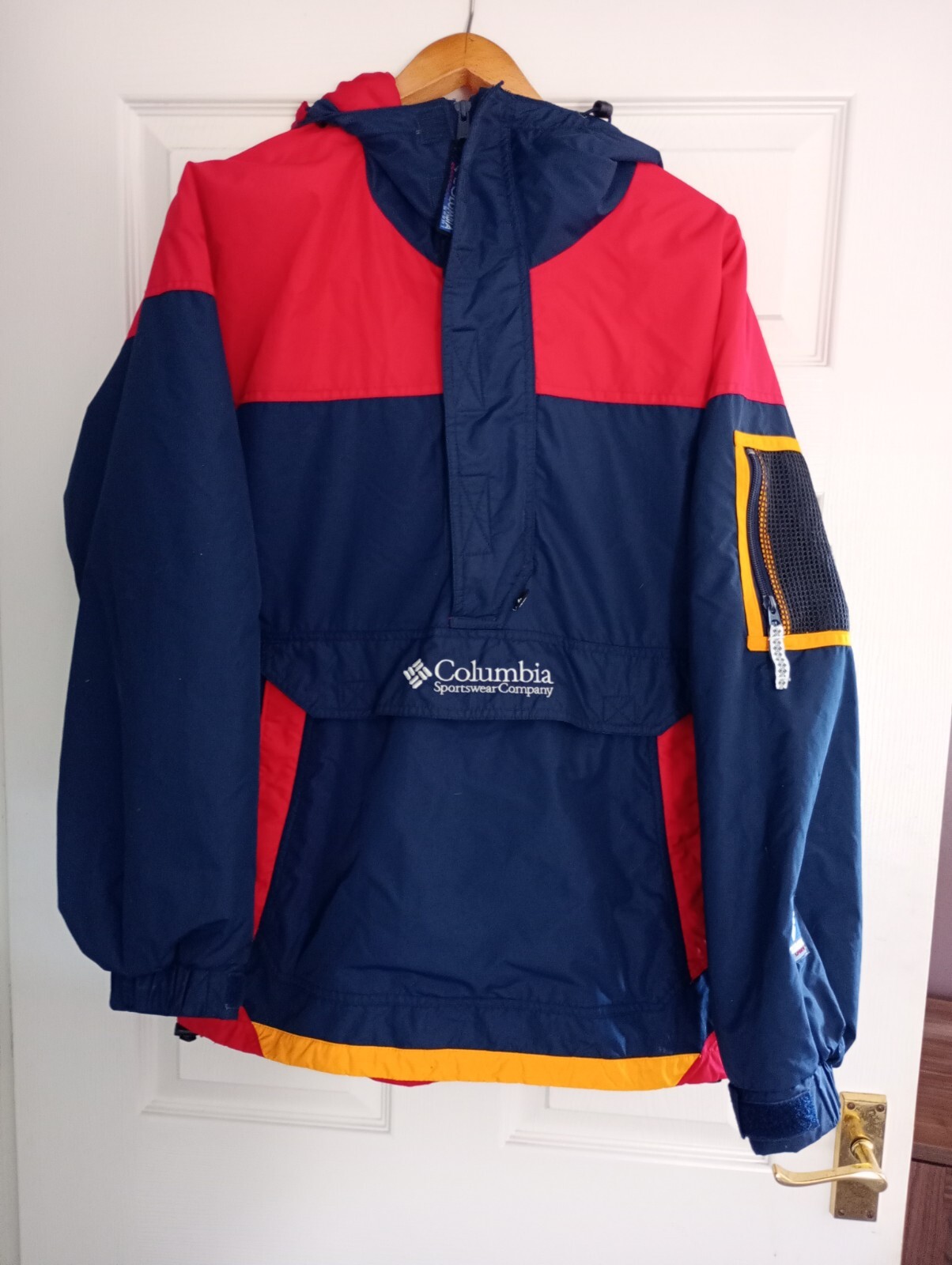 Chaqueta de esquí de invierno para hombre COLUMBIA SPORTSWEAR COMPANY talla M azul marino rojo amarillo capucha
