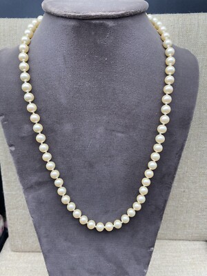 Marvella Vintage Glass Pearls ~22in Beautiful Estate Jewelry E1