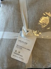 New Pottery Barn Belgian Flax Linen Duvet Cover King/Cal King Flax Beige NWT