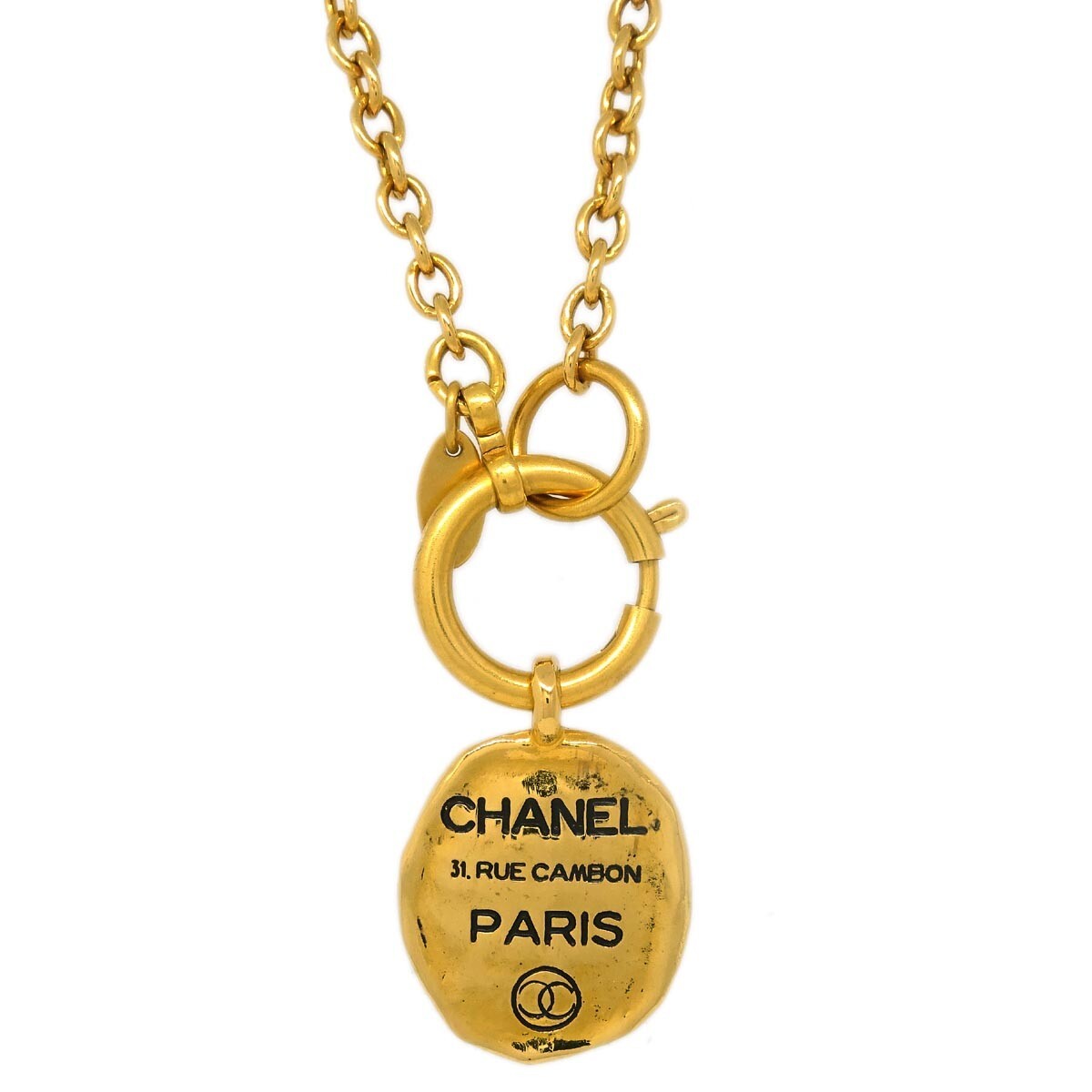 Chanel Chain Pendant Necklace Gold 164821 | eBay