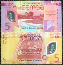 Western Samoa 5 Tala 2023 Polymer Banknote World Paper Money UNC