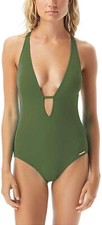 Vince Camuto 301463 Women's Plunging V-Neck One-Piece Swimsuit Size 14