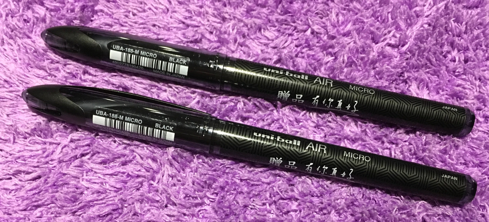 2x Uniball Air Micro Pens Black Ink UBA188 M Roller ball Japan Gift