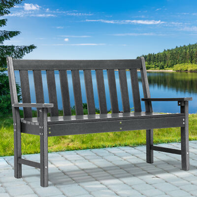TAUS Garden Bench All Weather Outdoor Bench for 2-3 Persons Fade/Rot Resistant
